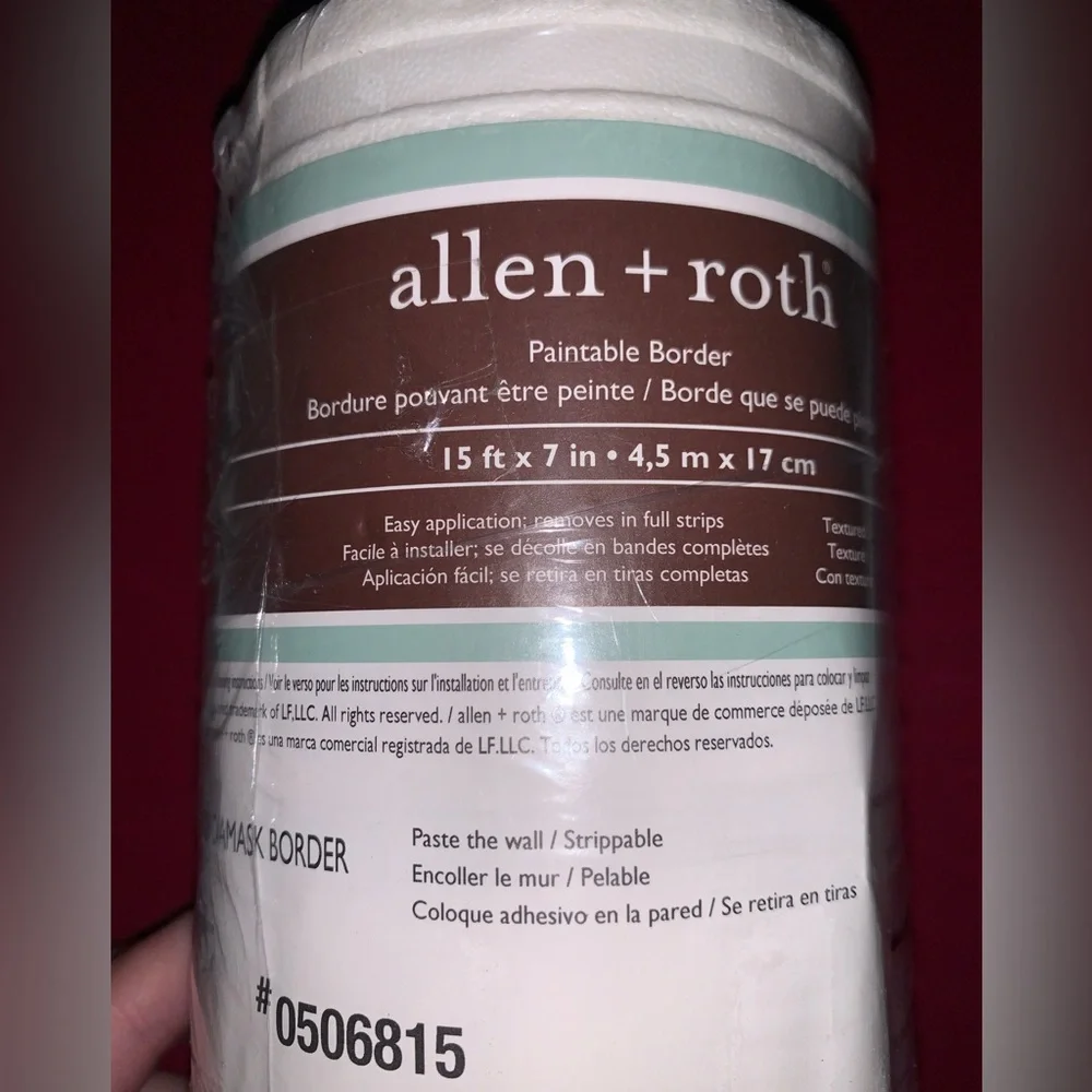 *NWT* Allen + Roth Paintable Damask Border